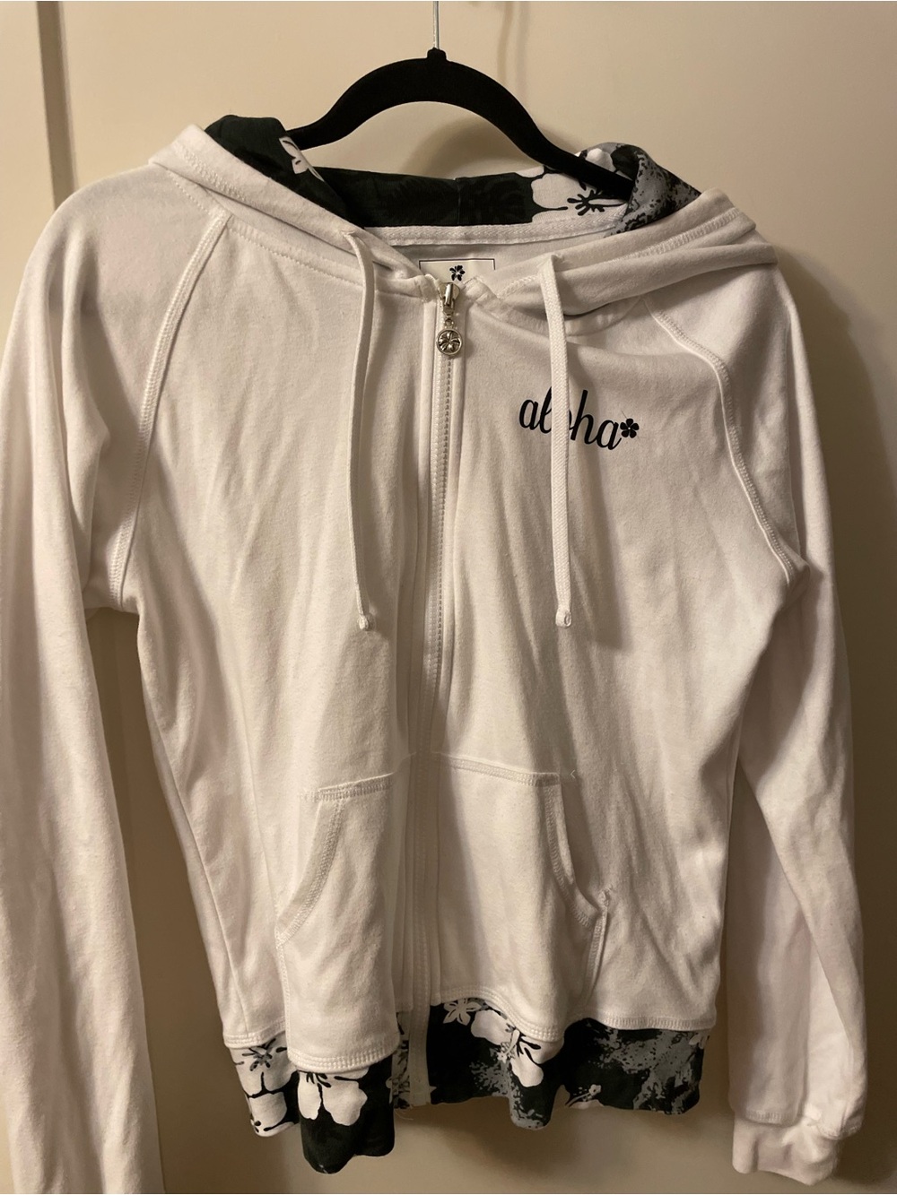 Aloha White Zip-Up Hoodie Jacket